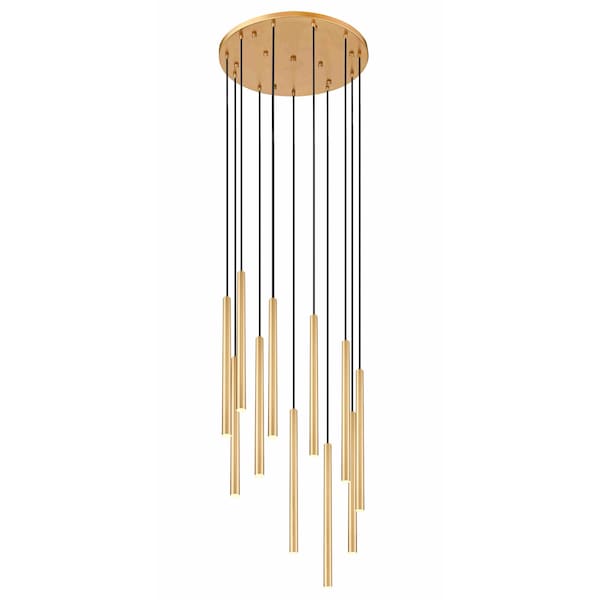 Z-Lite Forest 11 Light Chandelier, Modern Gold, 24 In W x 23.75 In H 919MP24-11R-MGLD-LED - main