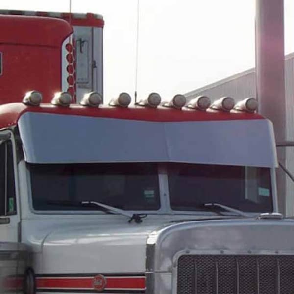Ilc Replacement For Peterbilt 359 Year 1987 12X9In Stainless Steel Forward Bowtie Drop Visor WZ-EJV9-3 - main