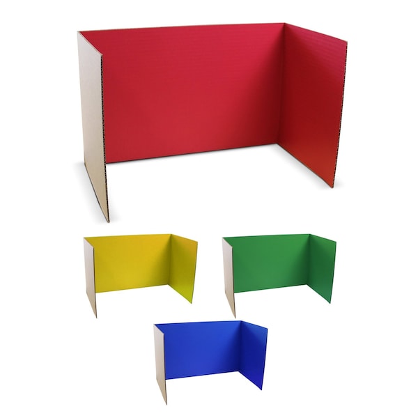 Flipside 18 x 48 Study Carrel Assorted Corrugated Pack of 12 61849-12 - main