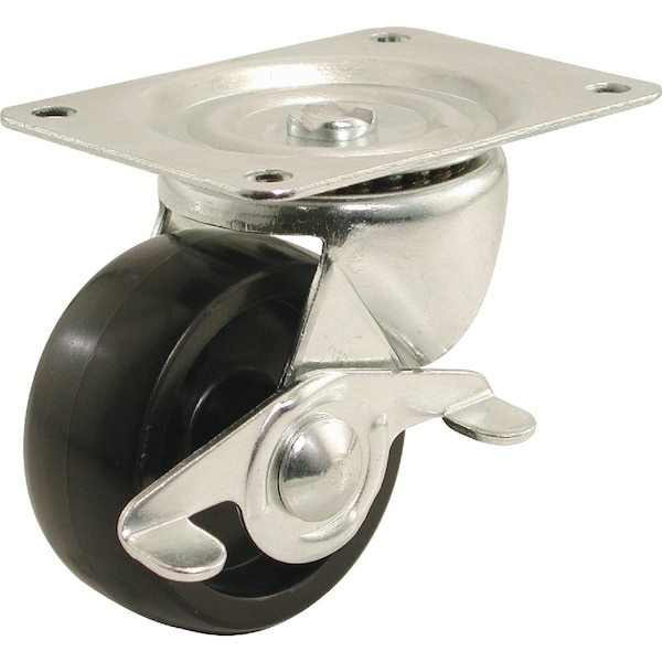 Shepherd Hardware 2'' General-Duty Polypropylene Swivel Plate Caster with Brake 9541 - main
