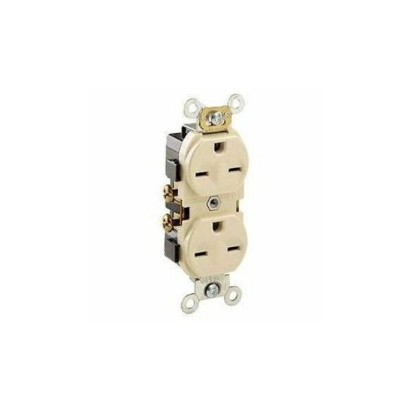 Leviton Duplex Straight Blade Receptacle, 6-15R, 15 A, 250V AC, 2 Pole, 3 Wire, Flush Mount, Grounded 5028-I - main