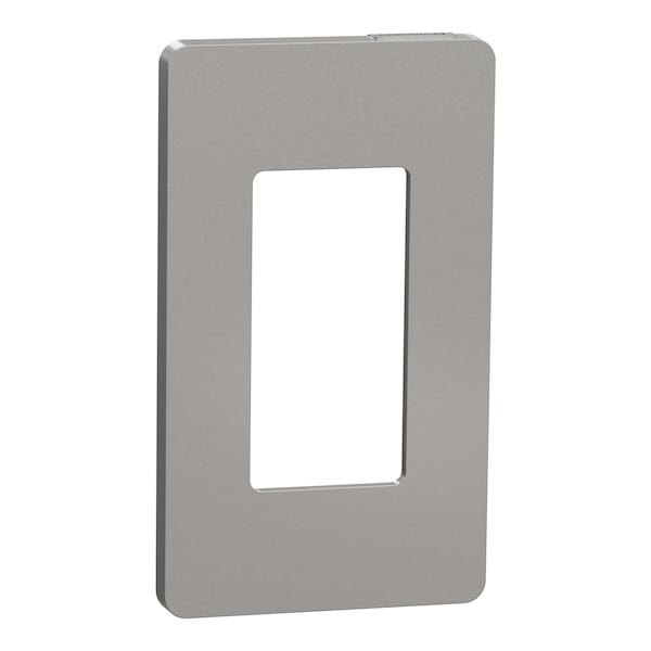 Square D Cover Frame, X Series, 1 Gang, Screwless, Number of Gangs: 1 Plastic, Matte Finish, Gray SQWP141001GY - main