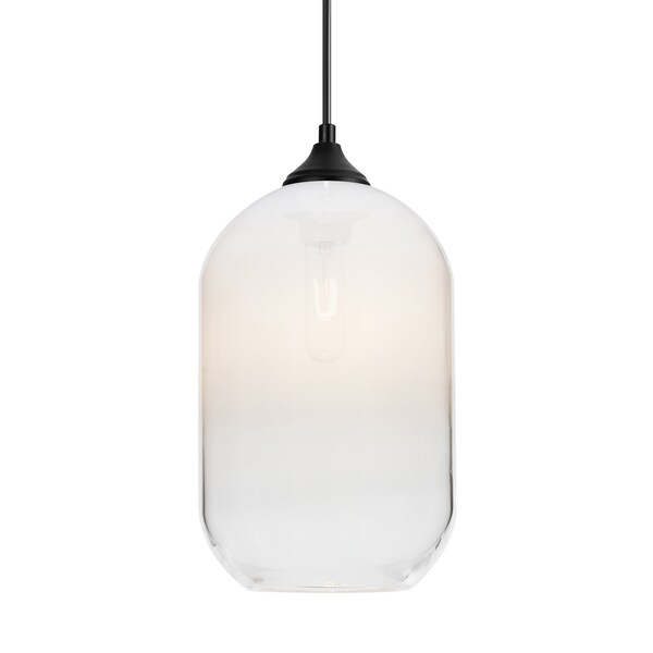 Besa Lighting Besa Omega 12 Outdoor Pendant, White/Clear, Black Finish, 1x 60W MAX E26 Base OP-OMEGA12WH-BK - main