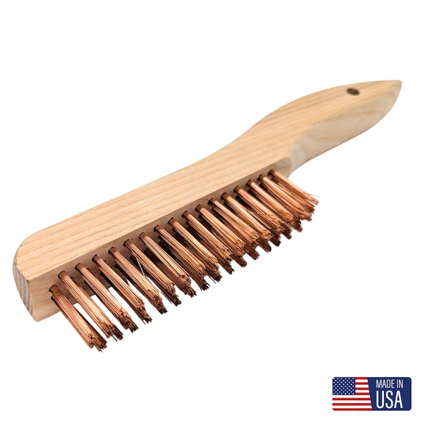 Gornell Brush Shoe Handle Scratch Brush - Wood Handle, Bronze Non-Sparking 164-BZ - main