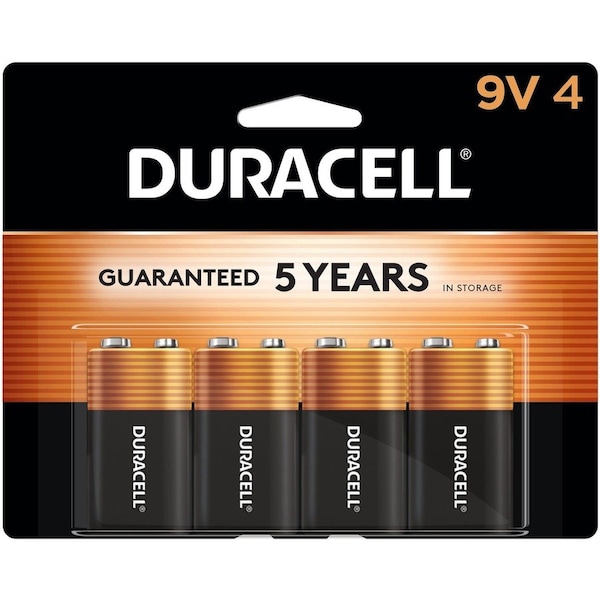 Duracell CopperTop Alkaline 9V Batteries, 4PK MN16RT4Z - main