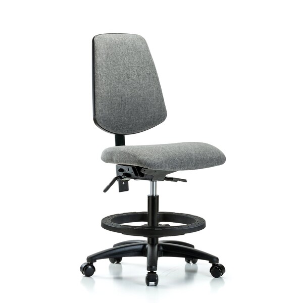 Blue Ridge Ergonomics Fab Med Bench Chair, Bk, BF, Cast, Gry, No Arms, 22" to 29" Height, Gray BR-FMBCH-MB-RG-T0-A0-BF-RC-F44 - main