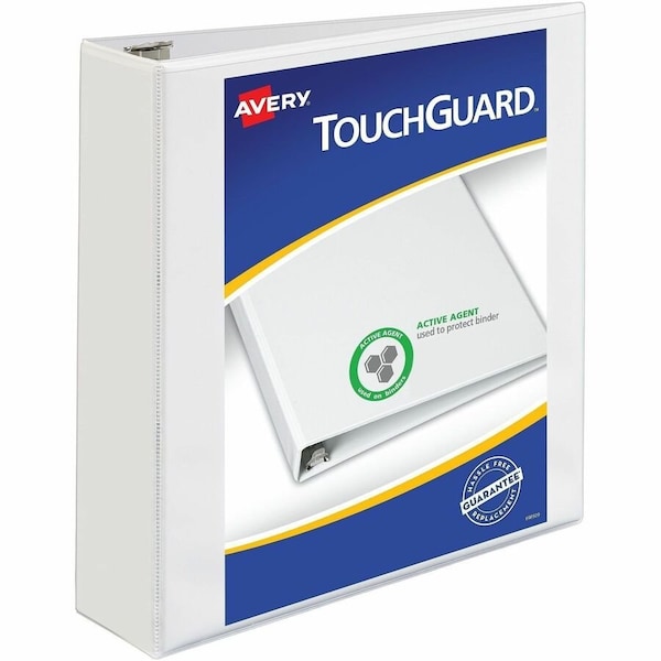 Avery Dennison Avery Touchguard Antimicrobial View Binder with Slant Rings, 2" Capacity, White 17143***** - main