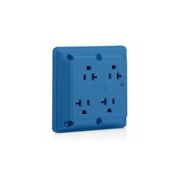 Leviton Surge Protector Four-In-1 Receptacle, 20 Amp, 125 Volt, 5-20R NEMA, Blue 5490-BU - main