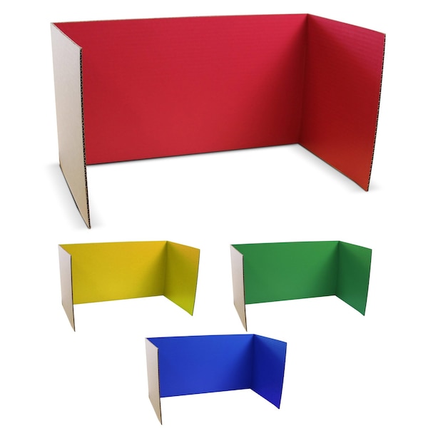 Flipside 12 x 48 Study Carrel Primary Color Assortment Corrugated Pack of 12 61245 - main