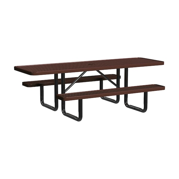 Leisure Craft 8 FT ADA Accessible Outdoor Picnic Table with 2 Bench Seats, Brown T8XPP-ADA-BROWN - main