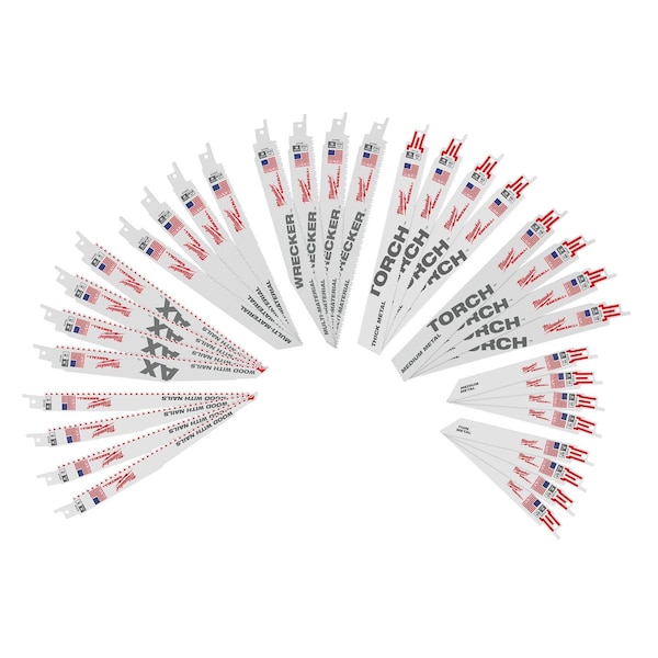 Milwaukee Tool SAWZALL Demolition and Standard Blade Set (32-Piece) 49-22-1132 - main