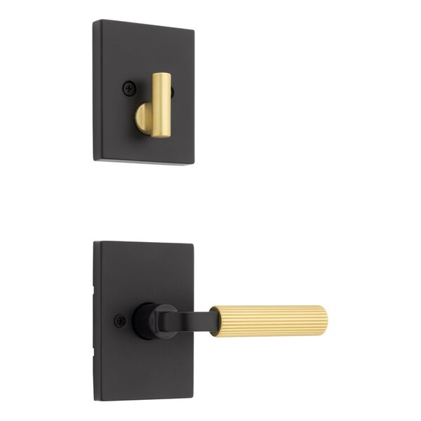 Kwikset Residential Handlesets Single Cylinder Reversible Matte Black by Satin Brass 971MALRCT-514X4 - main