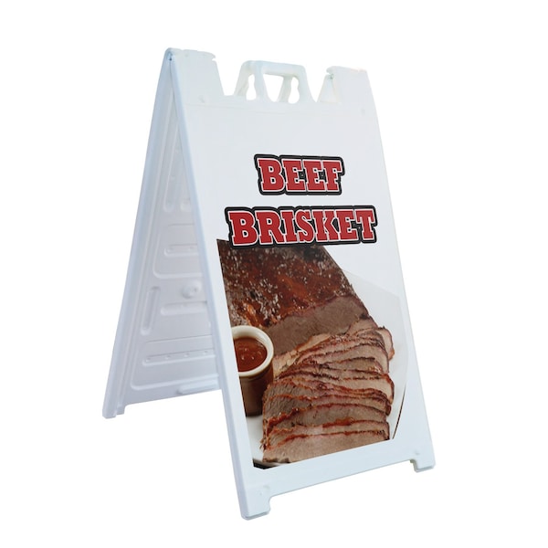 Signmission Beef Brisket, A-Frame & 2 Decals Installed, Heavy-Duty Plastic Frame SBHD-D-2436-Beef Brisket - main