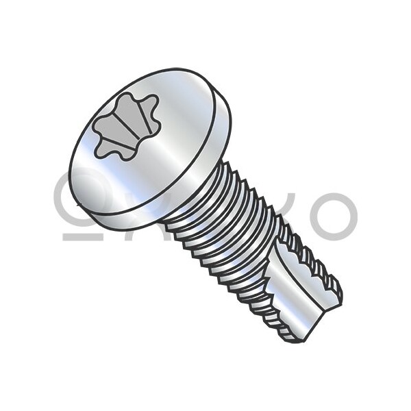 Oxoxo 8-32X3/8 Six Lobe Pan Thread Cutting Screw Type 23 Fully Threaded Zinc And Bake, 10000PK 423360 - main