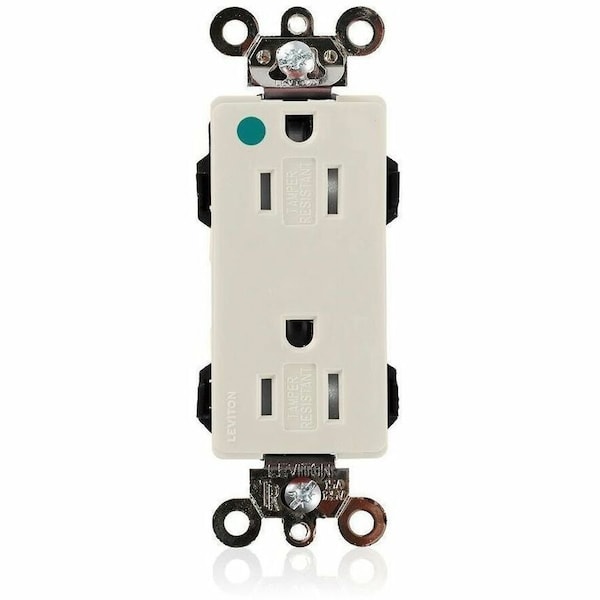 Leviton Straight Blade Receptacle, 5-15R, 15 A, 125V AC, Surface Mount, Self-Grounded MT162-ILT - main