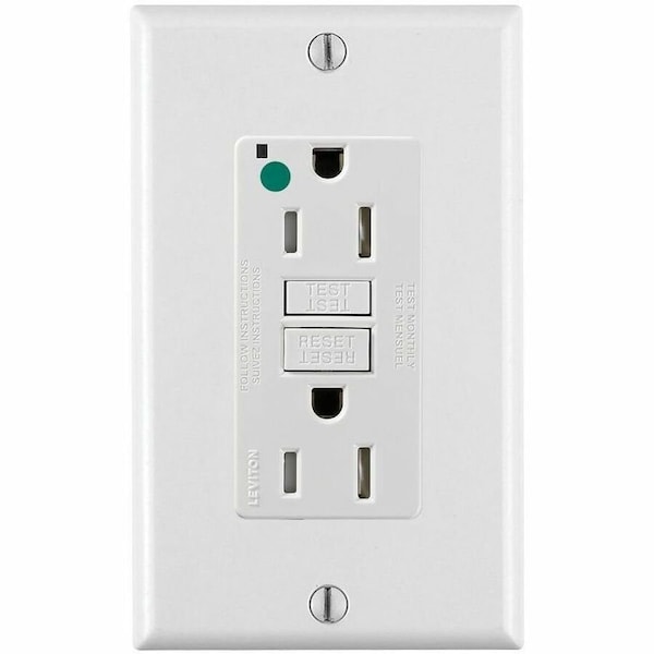 Leviton SmartlockPro GFCI 15A HG/TR/PI White GFTR1-HFW - main