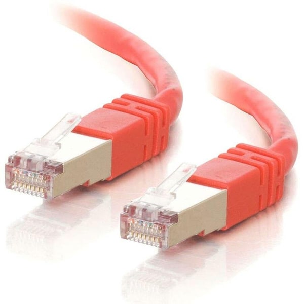 C2G 100FT CAT5E MOLDED SHIELDED STP NETWORK PATCH CABLE - RED 28708 - main