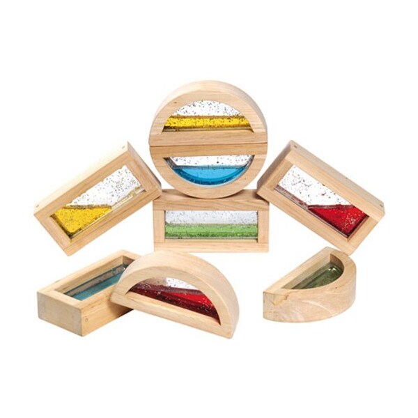 Guidecraft Shimmering Water Blocks, 8 Blocks G3013 - main