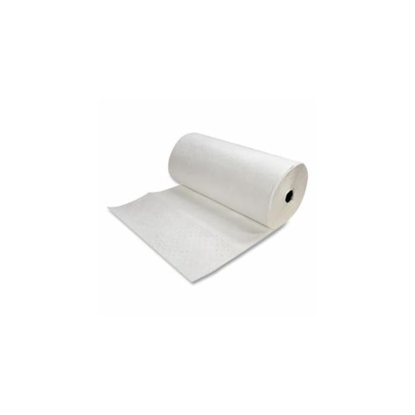 Spilfyter Sorbent Pads and Rolls, 150 ft L x 32 in W, Oil Only, Heavy, Single-Ply, White, Roll 920-Z-97 - main