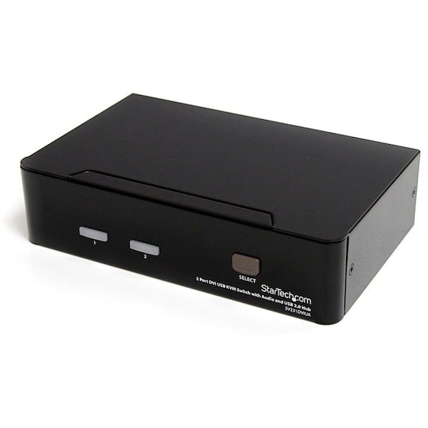 Startech.Com 2 Port DVI + USB KVM Switch with Audio - KVM switch - USB 2.0 Hub - 2 ports - 1 local user - 1U SV231DVIUA - main