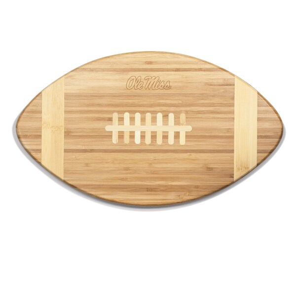 Picnic Time Family Of Brands NCAA Ole Miss Rebels Touchdown! Football Cheese Board - Novelty Charcuterie Board 896-00-505-373-0 - main