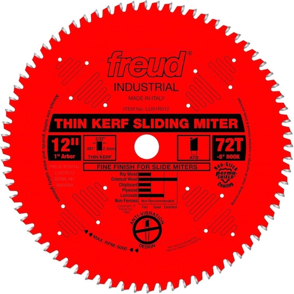 Freud CircularSawBlade, Carbide, Dia:12" LU91R012 - main