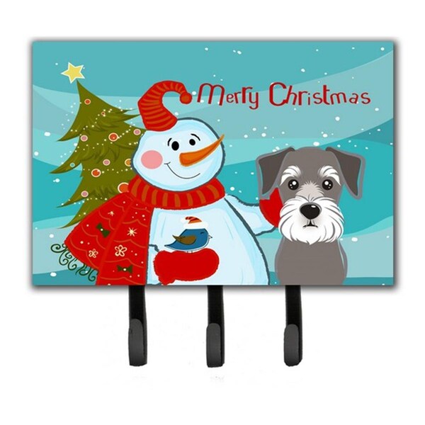 Carolines Treasures Snowman With Schnauzer Leash and Key Holder BB1826TH68 - main