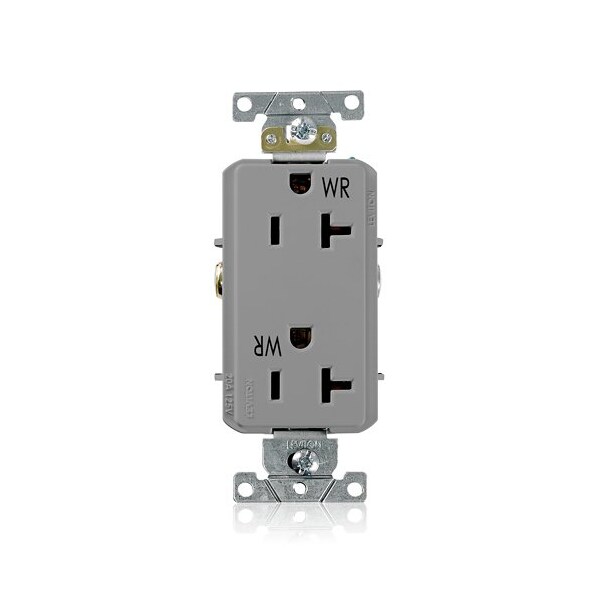 Leviton DuplexReceptacle, 20A, Gray, 125V, Indstrial WDR20-GY - main