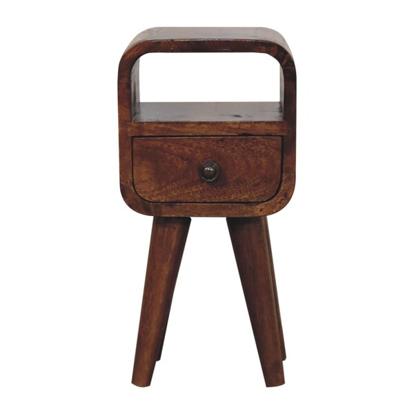 Homeroots 16" Brown Solid Wood Square One Drawer Nightstand 651619 - main