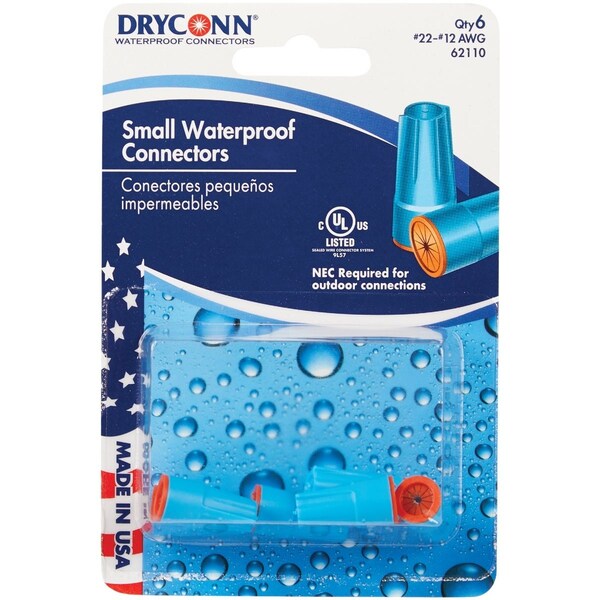 Gardner Bender King Electric Small Aqua/Orange Waterproof Wire Connectors, 6PK 62110 - main