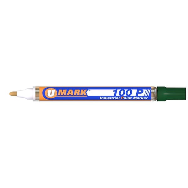 U-Mark 100P Industrial Paint Marker, Green - 12 per Box U-441368 - main