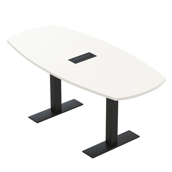 Skutchi Designs Arc Boat Conference Table With Power, 36 in W, 72 in L HAR-ABOT-36X72-T.BK-W960-EBLK - main