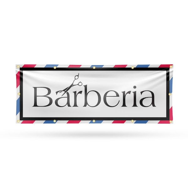 Signmission Barberia, 48 Inch x 120 Inch, Vinyl Banner B-120-30482 - main