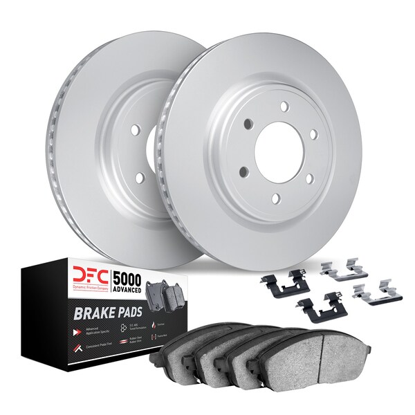 Dynamic Friction Co DFC GEOMET Rotors with 5000 Advanced Brake Pads includes Hardware 9512-48120 - main