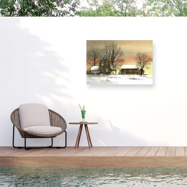 Trademark Fine Art Outdoor Canvas Art Ray Hendershot ANOTHER WINTER Wall Art for Patios, or Gardens GRL01219-OC3047WR - main