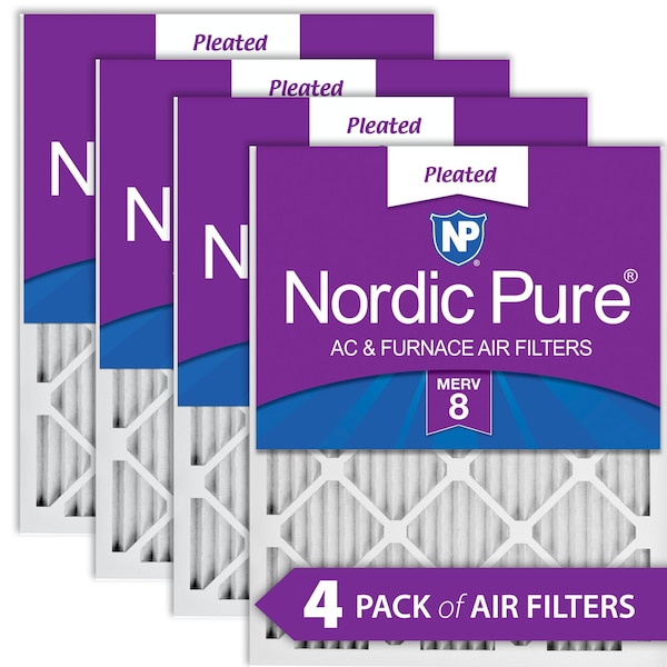 Nordic Pure 24x30x1 Pleated Air Filter, High Capacity, Electrostatically Charged Synthetic Media, MERV 8, 4 PK 24x30x1M8-4 - main
