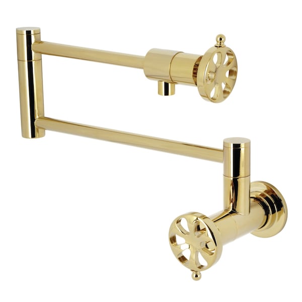 Kingston Brass Wall Mount Pot Filler Faucet, Polished Brass KS4102RX - main