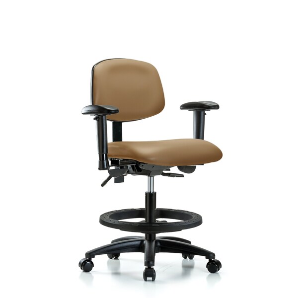 Blue Ridge Ergonomics Medium Bench Chair Chair, Vin, Med Ben, Tilt AA BF Cast, Taupe, Adjustable Arms, 22" to 29" Height BR-VMBCH-RG-T1-A1-BF-RC-8584 - main