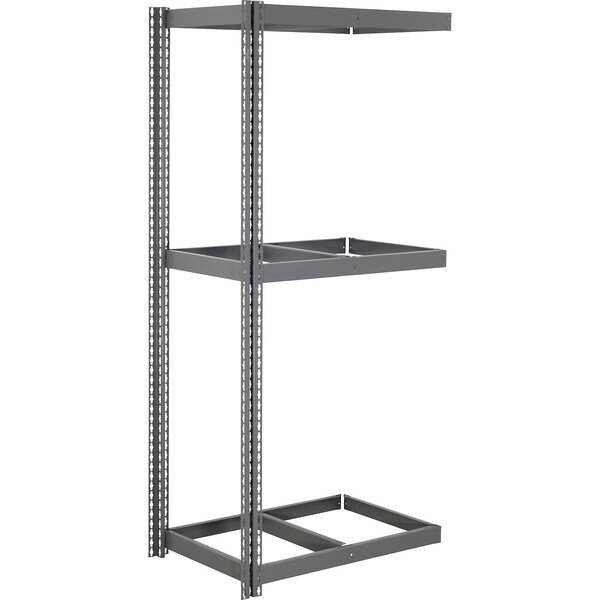 Global Industrial 3 Shelf, Heavy Duty Boltless Shelving, Add On, 48"W x 18"D x 84"H, No Deck 785523GY - main