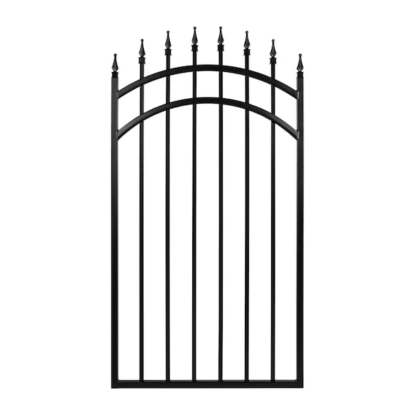 Nuvo Iron 33in Wx56in H Tiger Eye Gate Arched Rails, 36in W Openings, Self Close Hardware w/Double Side Handle ITGA3356 - main