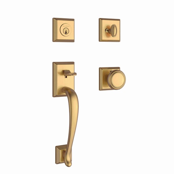Baldwin Single Cylinder Napa Handleset Traditional Knob and Traditional Square Rose with 6AL Latch and SCNAPXTRATSR044 - main