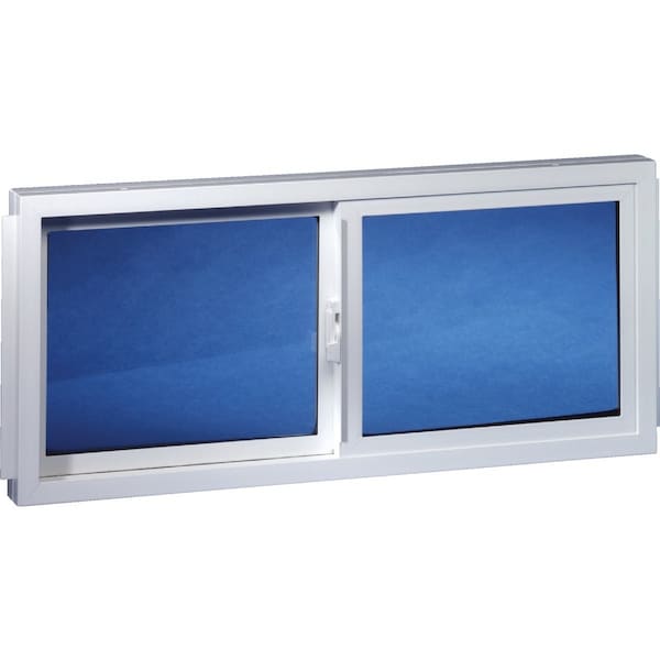 Duo- 31.875'' W. x 19.5'' H White Vinyl Double Slide Basement Window 3220 BDS - main