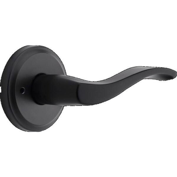 Kwikset Sedona Lever Privacy Door Lock with 6AL Latch and RCS Strike Matte Black Finish 730SEL-514 - main