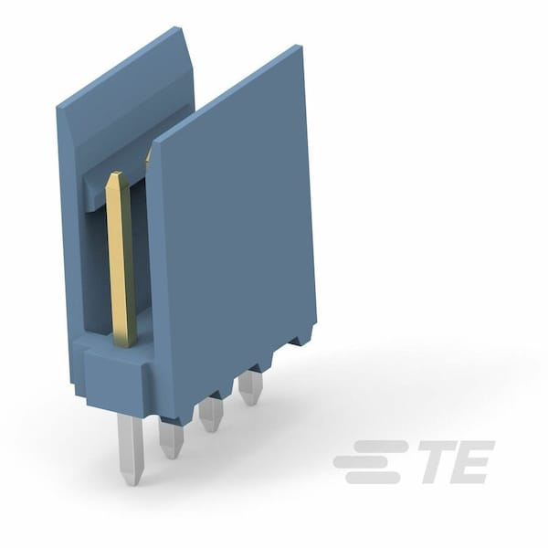 Te Connectivity Board Connector, 4 Contact(S), 1 Row(S), Male, Straight, Solder Terminal, Blue Insulator 281695-4 - main
