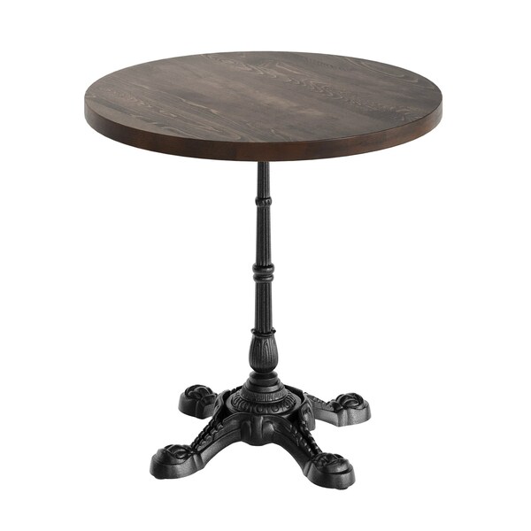 Flash Furniture Bennett 30 in Round Solid Wood Indoor Tabletop in Dark Brown with 22.75 in x 22.75 in GSF-RD30-DKBRN-SDAT2222-GG - main