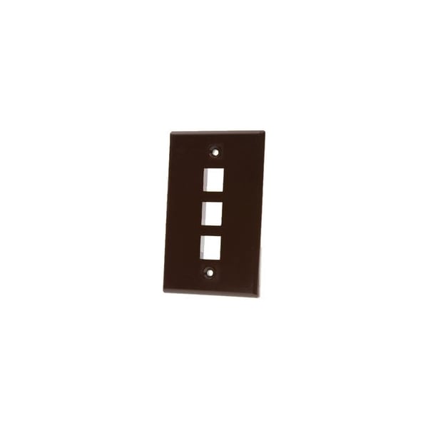 Cable Wholesale Keystone Wall Plate, Brown, 3 Port, Single Gang 3012-03203 - main