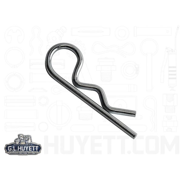Huyett Bridge Pin, Zn Plt Spg Stl, .059 Wire Dia x 1.125 L x .25 In Eye Dia x Fits .25 to 5/16 Shft BP-2103 - main