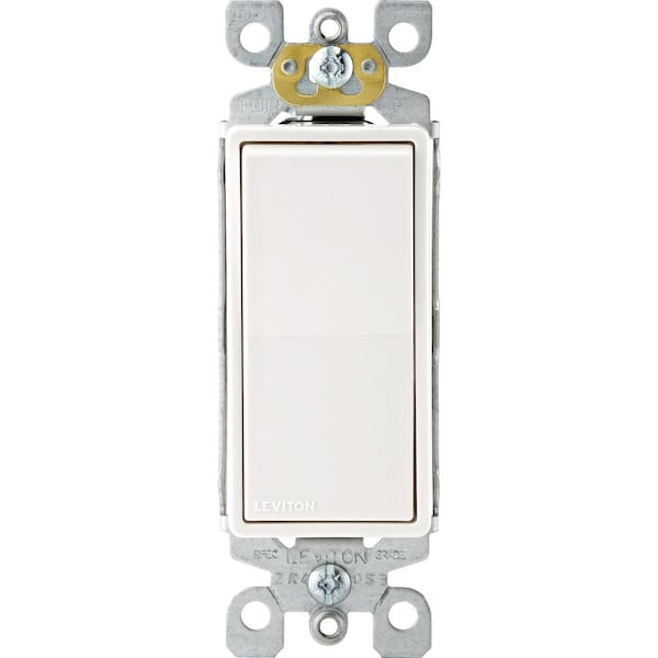 Leviton Decora Residential Grade 15A Antimicrobial Treated Rocker Switch White RA2-05601-2AW - main
