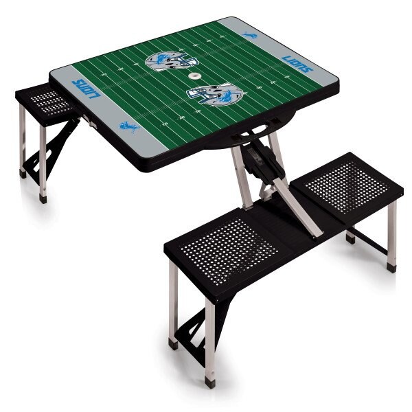 Picnic Time Family Of Brands Detroit Lions - Picnic Table Portable Folding Table with Seats, (Black) 811-00-175-115-2 - main