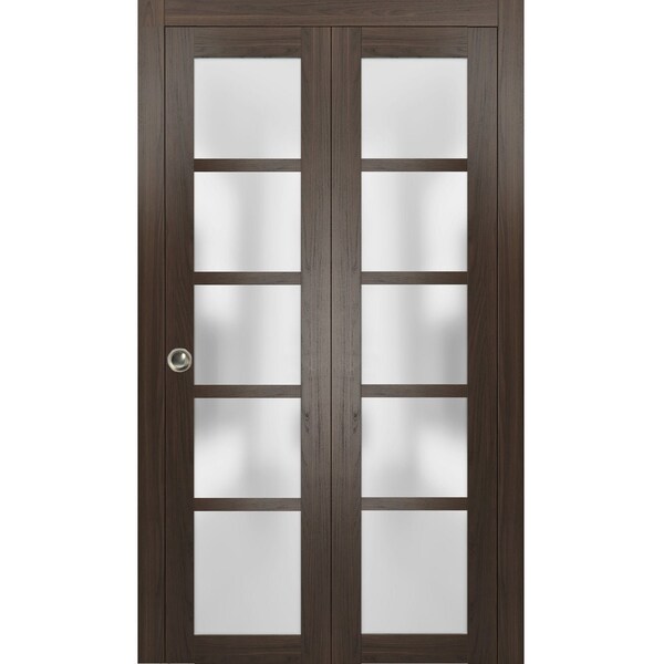 Sartodoors Sliding Closet Bi-fold Doors Solid Core Modern Interior QUADRO4002BF-CA-84 x 84 (2* 42x84) - main